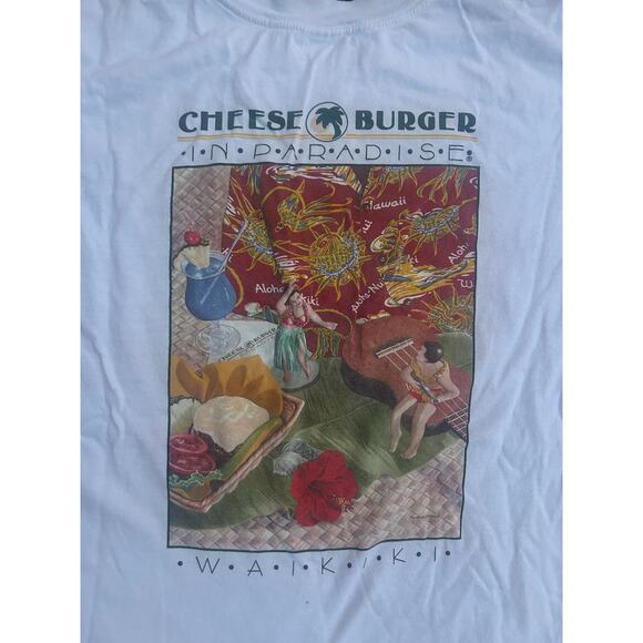 Cheeseburger in Paradise Waikiki Hawaii T-Shirt – Vintage - Picture 2 of 7